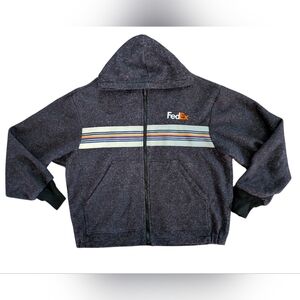 VINTAGE FedEx Workwear Fleece Hoodie Stan Herman Design Gorpcore Streetwear